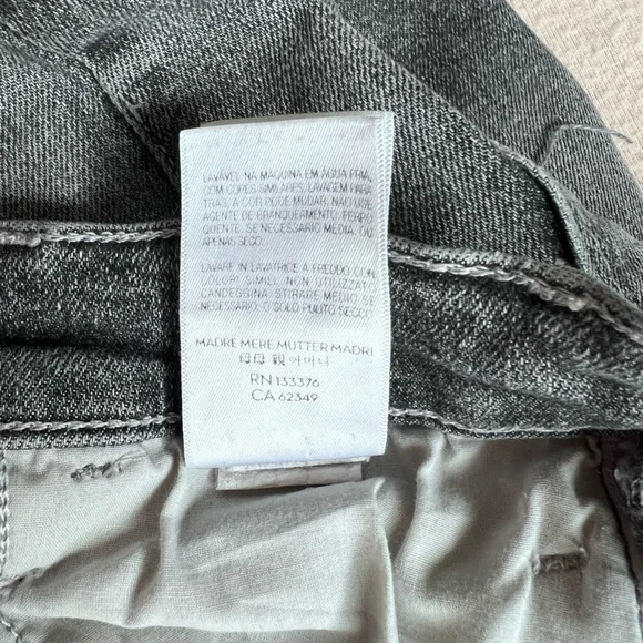 Mother Hustler Crop Step Chew Jeans Sz 27 Scene of the Crime Black Denim - Picture 10 of 14